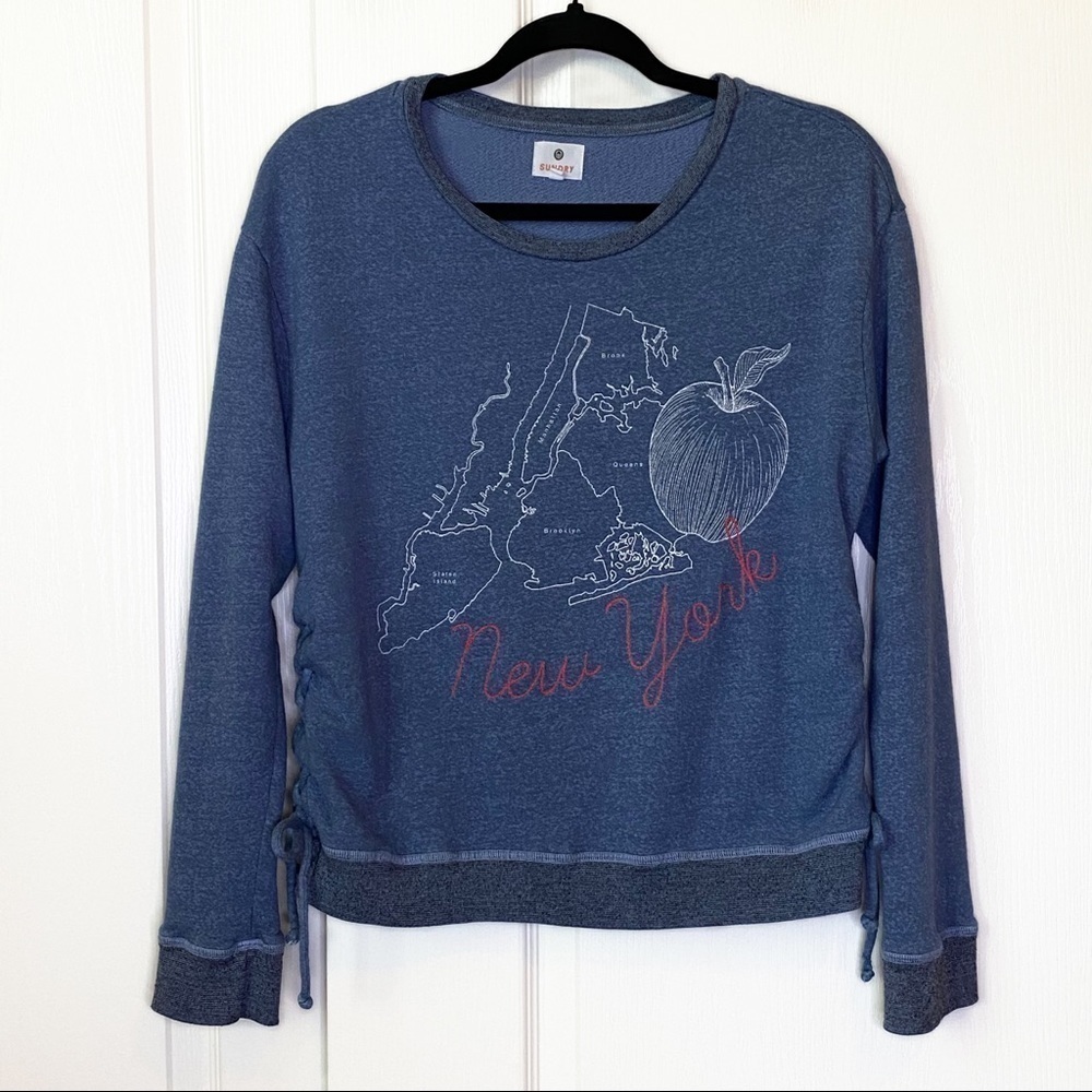 Anthropologie Sundry New York Lace Up Sweatshirt Small